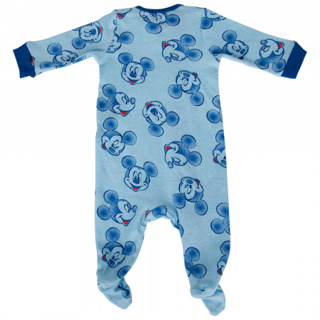 Disney Mickey Mouse Face All Over Print Infant Sleeper